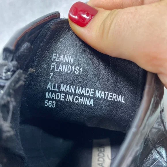 Steve Madden Black Vegan Flann Combat Boots 7 - Picture 5 of 11